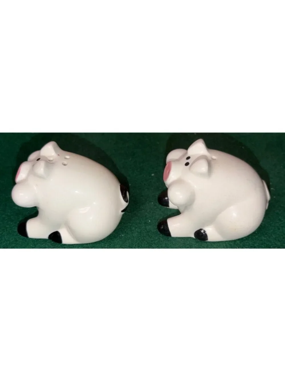 VTG Ron Gordon Designs Pig Salt & Pepper Shakers Ceramic White & Black Korea